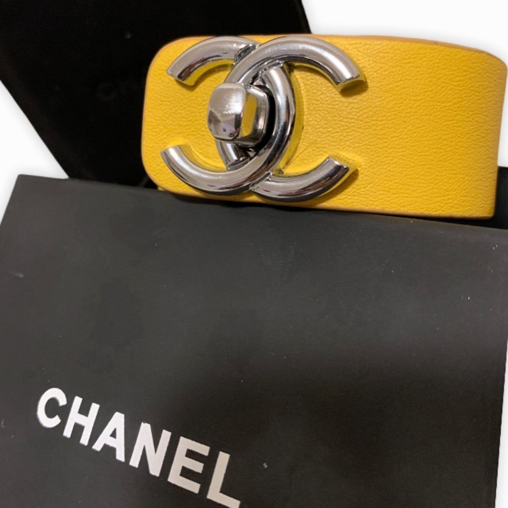 CHANEL Yellow Bracelet/ Silver Logo